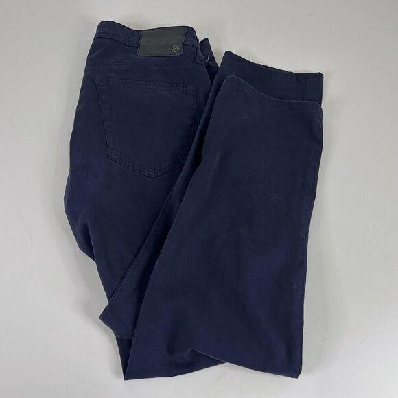 AG Adriano Goldschmied 32x29 Tellis Modern Slim Chino Pants Navy Cotton Blend - Picture 1 of 6